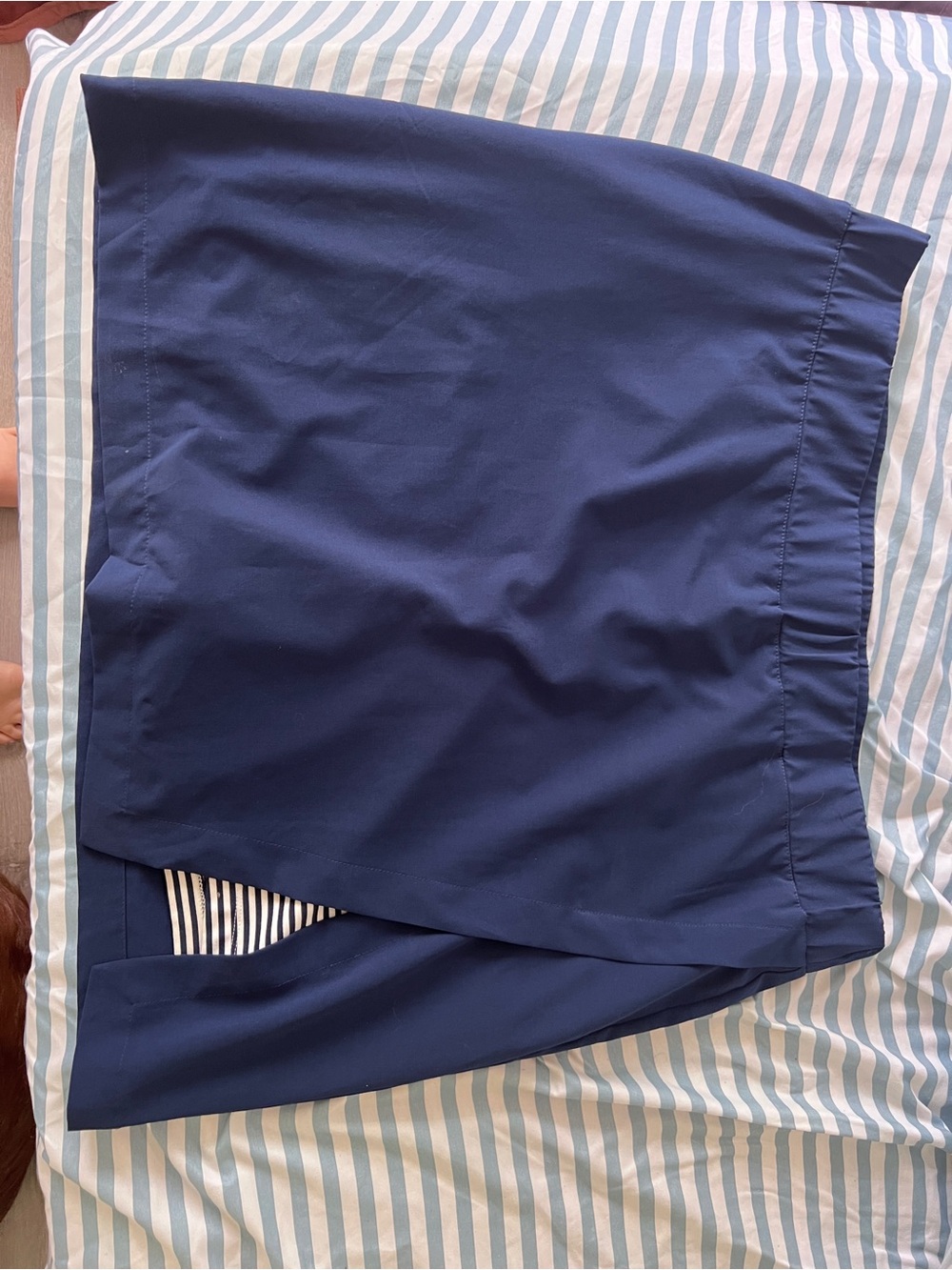 Chico's Navy and White Striped Lined Skort